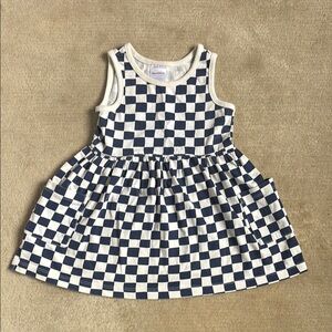 Hanna Andersson Navy and White Checkered Sundress